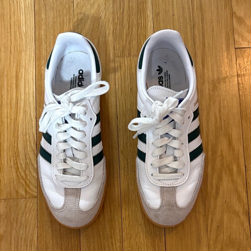 Adidas Samba Sneakers with Green Stripes